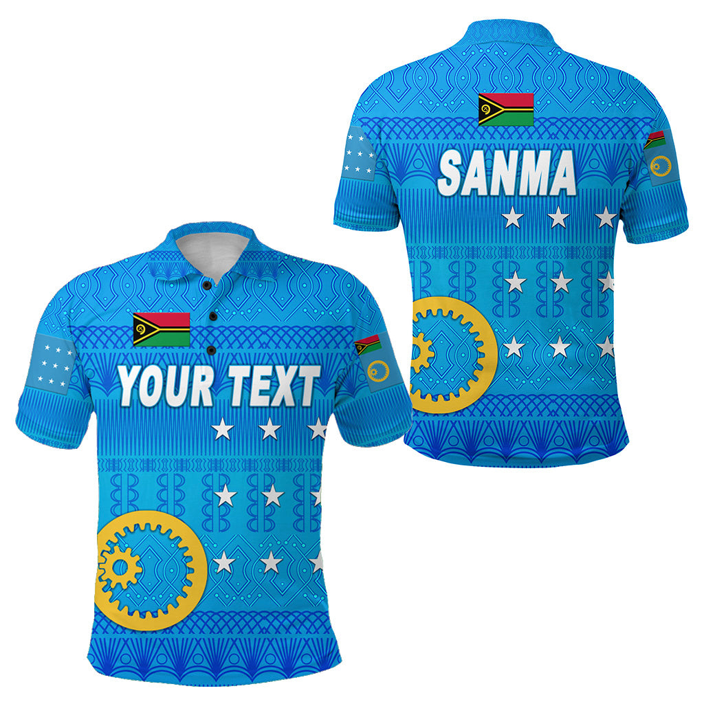 Custom Sanma Province Polo Shirt Vanuatu Pattern Traditional Style LT8 Unisex Blue - Polynesian Pride