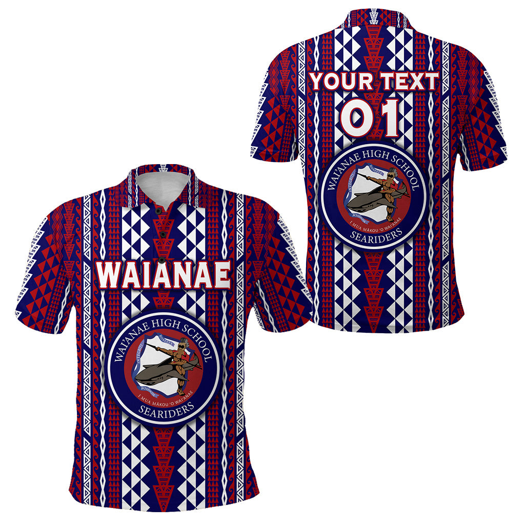 Custom Hawaii Waianae High School Polo Shirt Seariders Simple Style LT8 Unisex Blue - Polynesian Pride