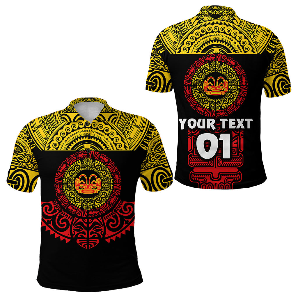 Custom Marquesas Islands Polo Shirt Marquesan Tattoo Simplified Version Yellow LT8 - Polynesian Pride