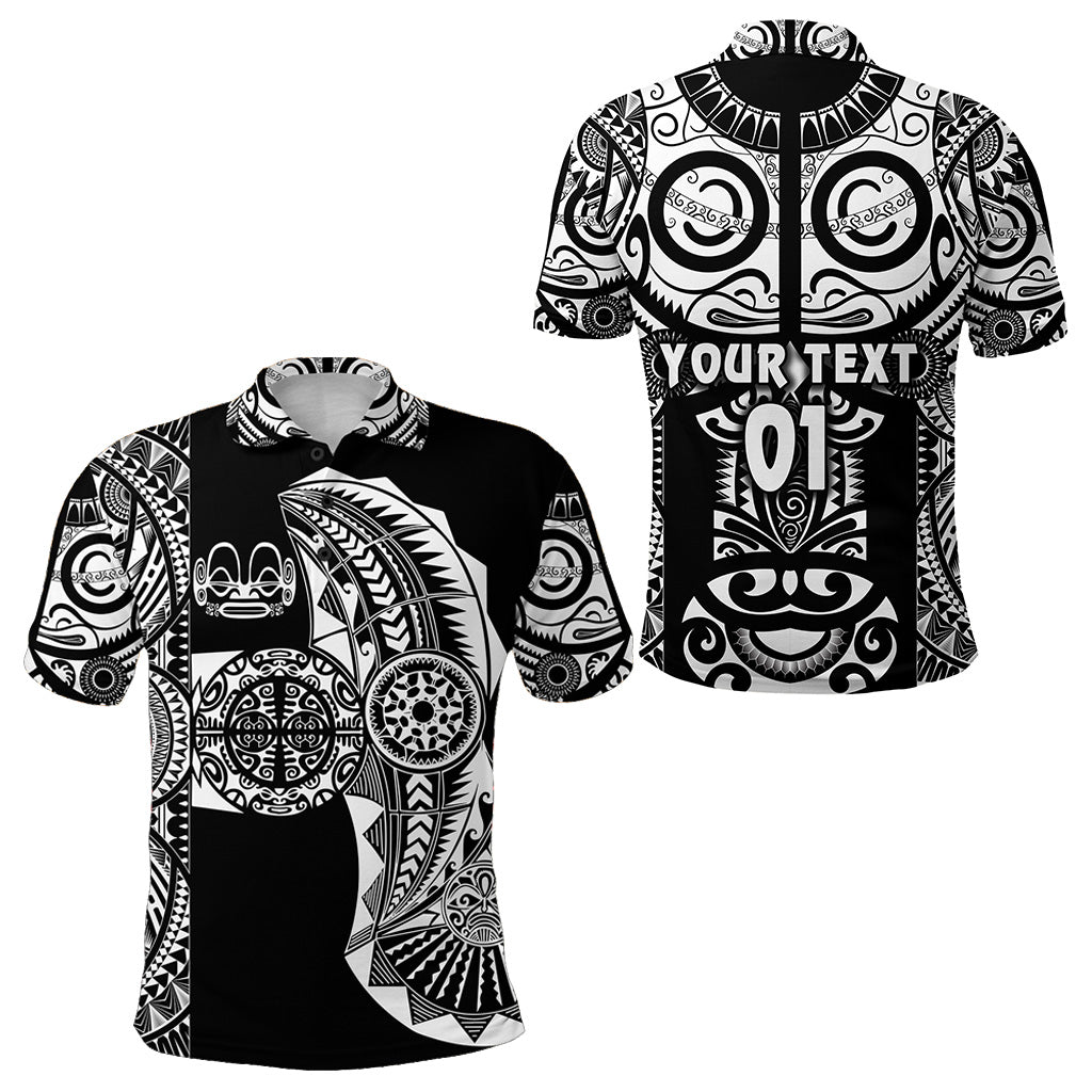 Custom Marquesas Islands Polo Shirt Marquesan Tattoo Original Style Black LT8 - Polynesian Pride