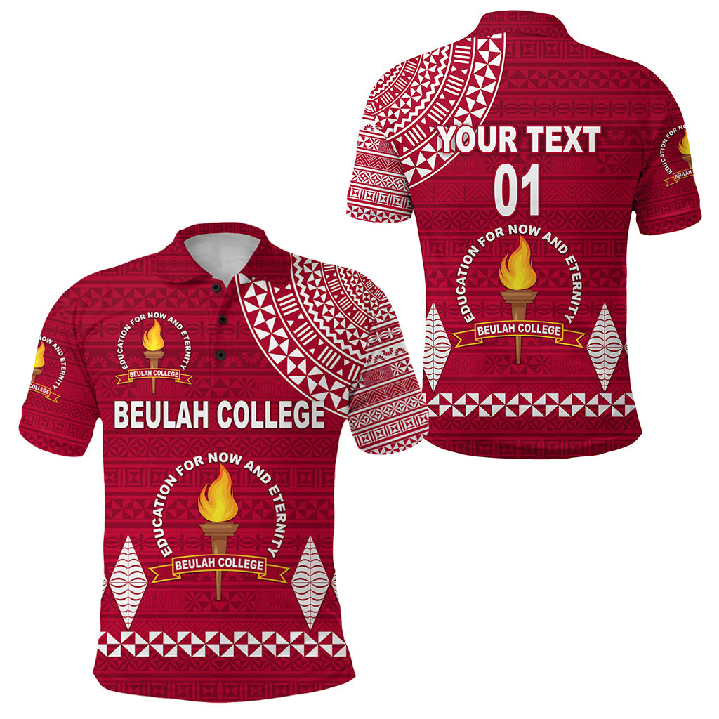 Custom Tonga Beulah College Polo Shirt Simple Style, Custom Text and Number LT8 Unisex Maroon - Polynesian Pride