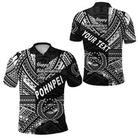 Custom FSM Pohnpei Polo Shirt Happy Independence Day Original Vibes Black LT8 Unisex Black - Polynesian Pride