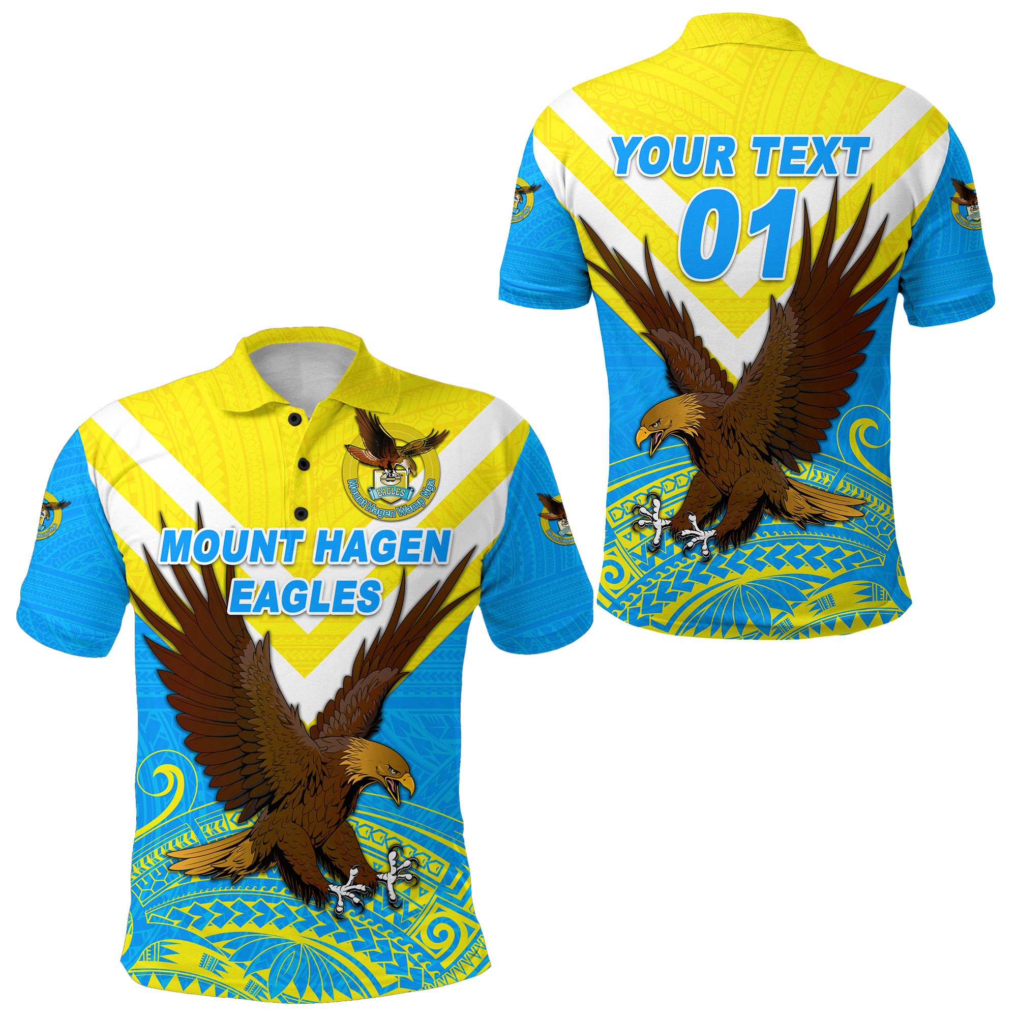 Custom Papua New Guinea Mount Hagen Eagles Polo Shirt Wamp Nga Rugby Blue LT8 Unisex Blue - Polynesian Pride