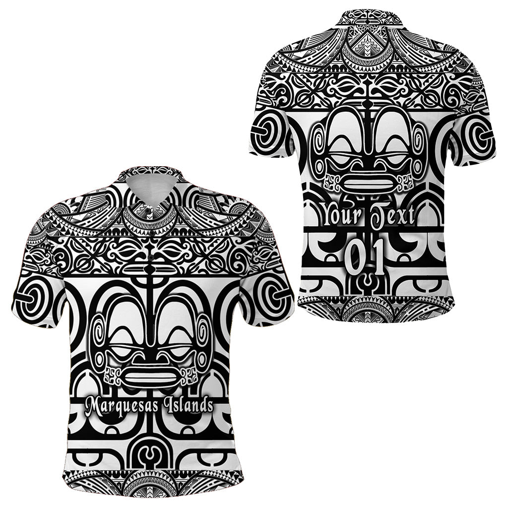 Custom Marquesas Islands Polo Shirt Marquesan Tattoo Simple Style Black LT8 - Polynesian Pride