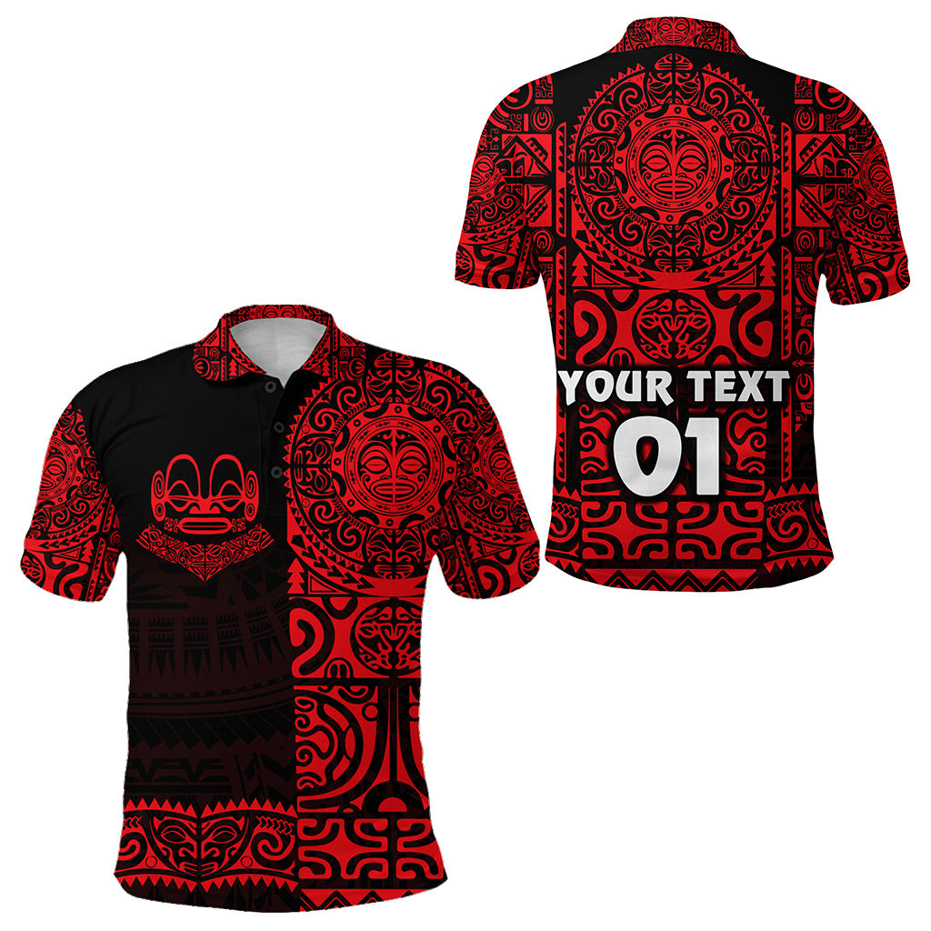 Custom Marquesas Islands Polo Shirt Marquesan Tattoo Unique Style Red LT8 - Polynesian Pride