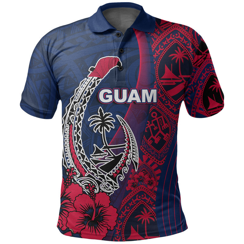 color fish polo Custom Guam Fish Hook Polo Shirt Flag Color Style LT6
