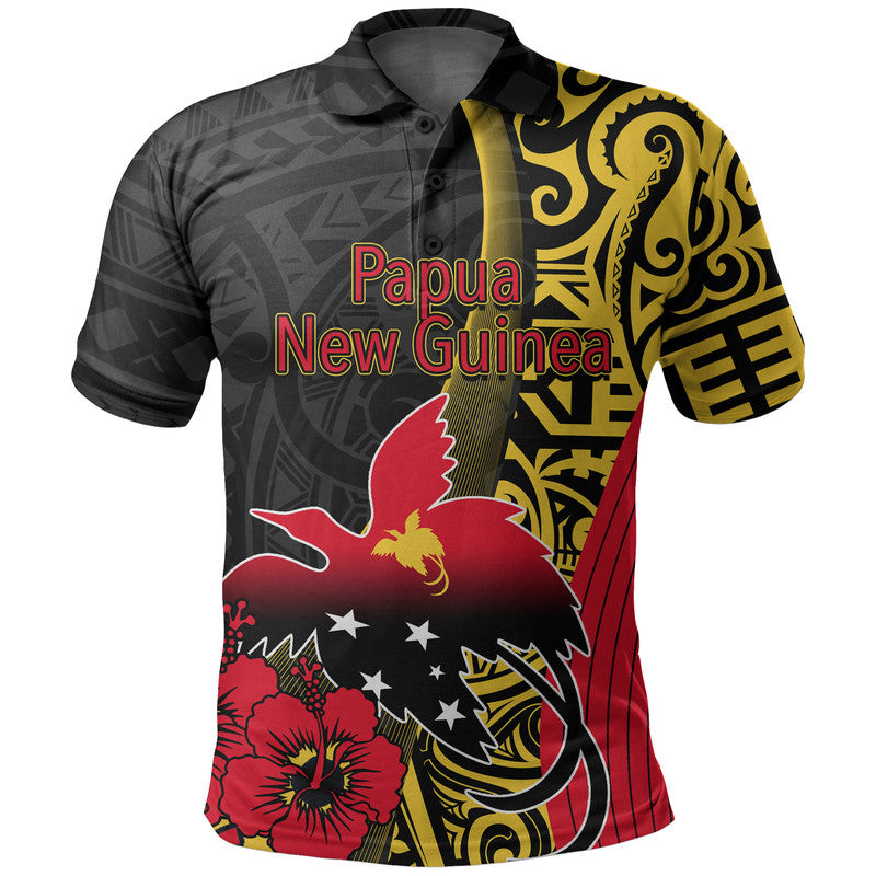 Custom Papua New Guinea Polo Shirt Vibe Style LT6 Black - Polynesian Pride