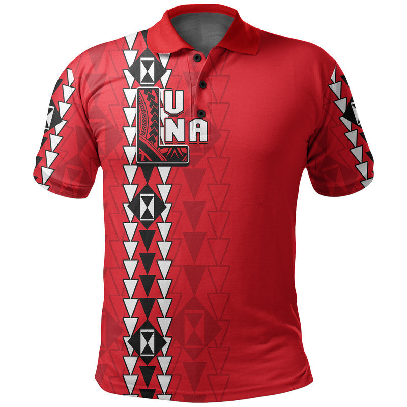 Hawaii Lahainaluna High Mix Kakau Polo Shirt LT6 Red - Polynesian Pride