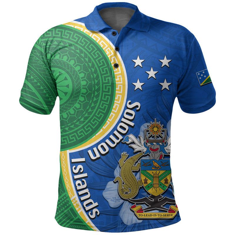 Solomon Islands Independence Day 44th Anniversary Polo Shirt No.1 LT6 Blue - Polynesian Pride