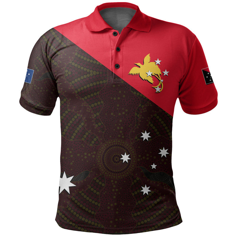 Custom Papua New Guinea Australia Polo Shirt LT6 Red - Polynesian Pride