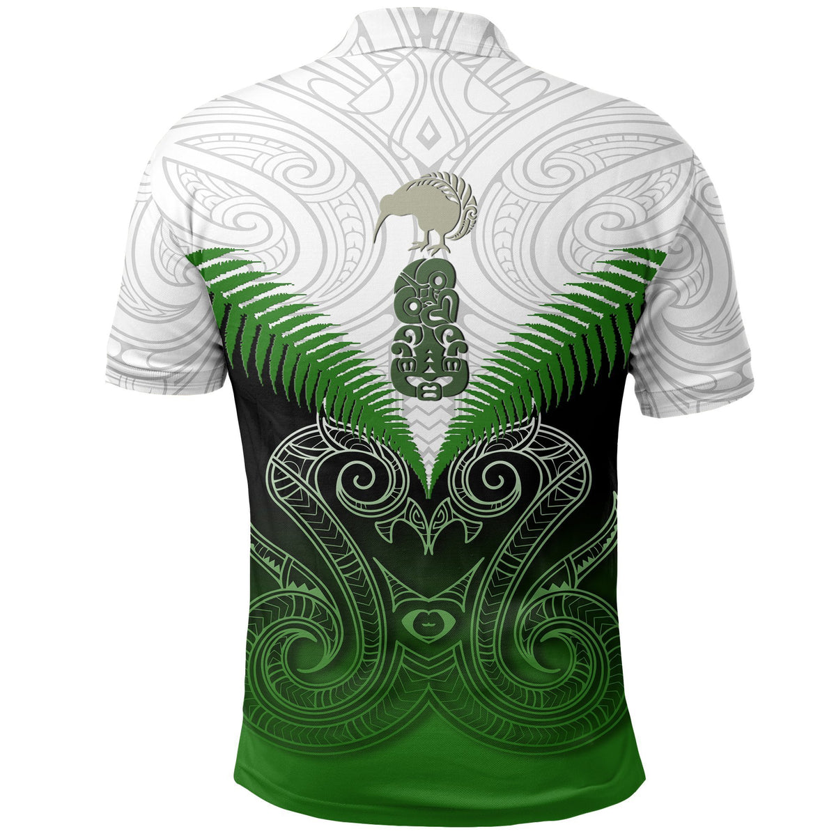 New Zealand Maori Manaia Polo Shirt Green - Polynesian Pride