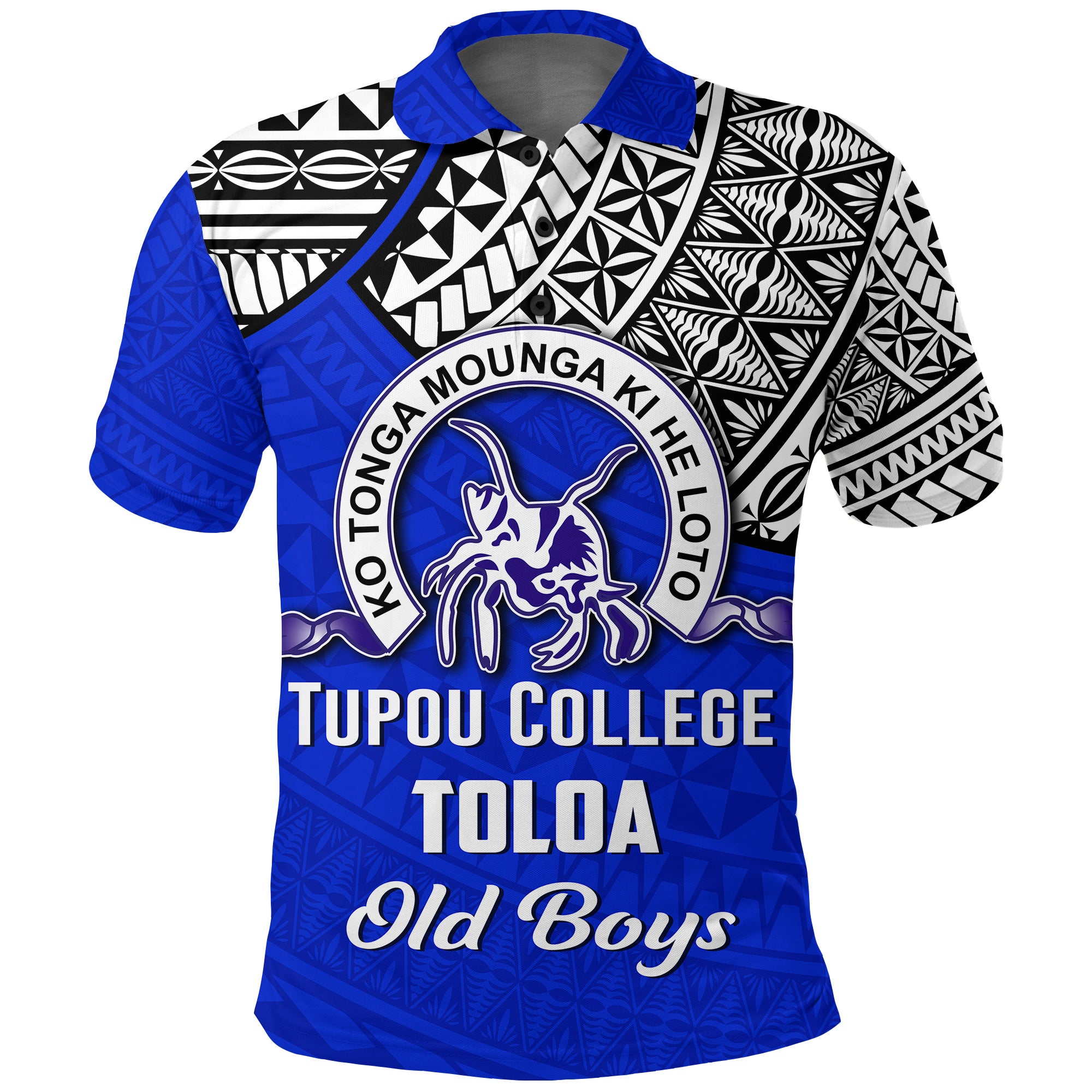 Tupou College Toloa Old Boys Polo Shirt LT4 Unisex Blue - Polynesian Pride