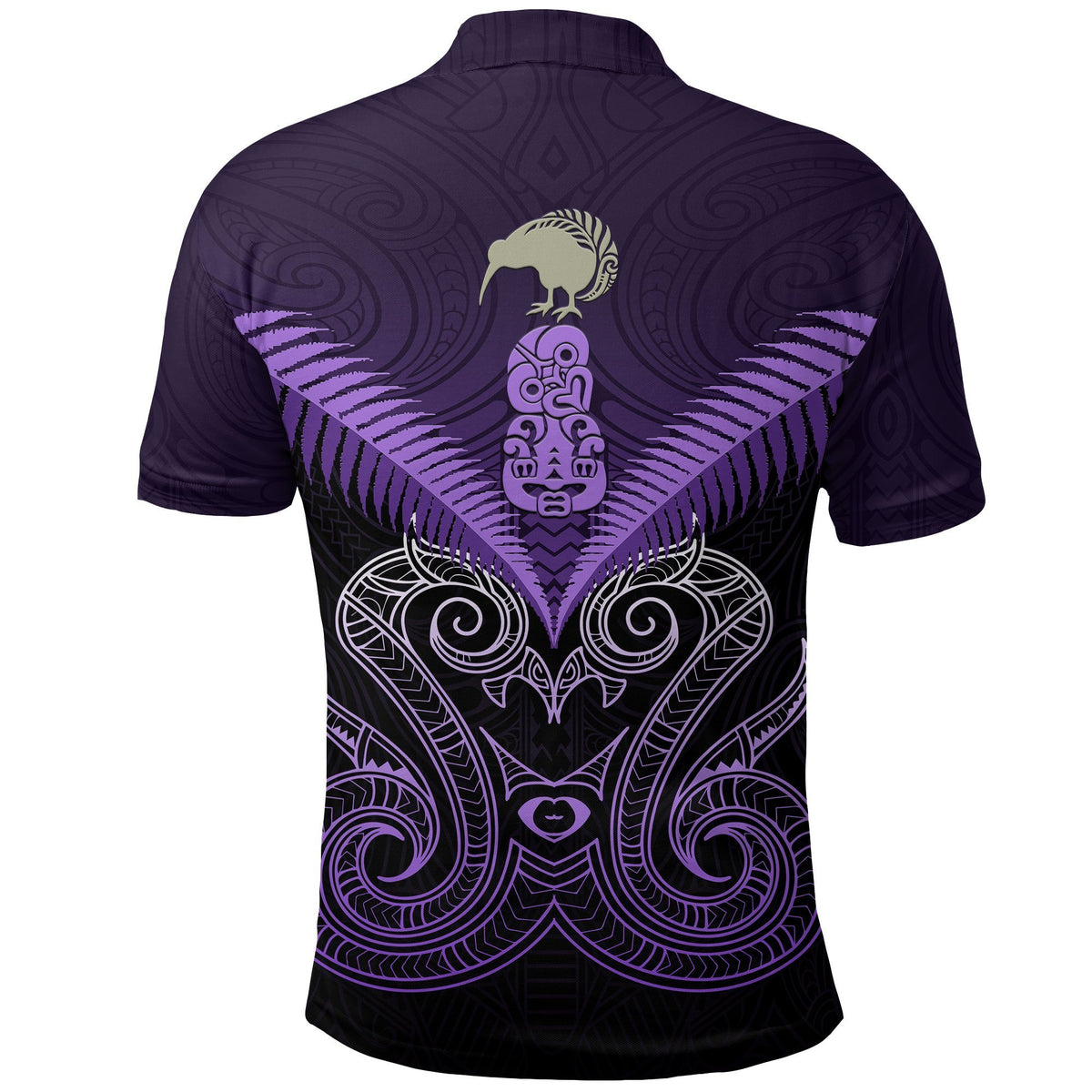 Maori Manaia New Zealand Polo Shirt Purple - Polynesian Pride