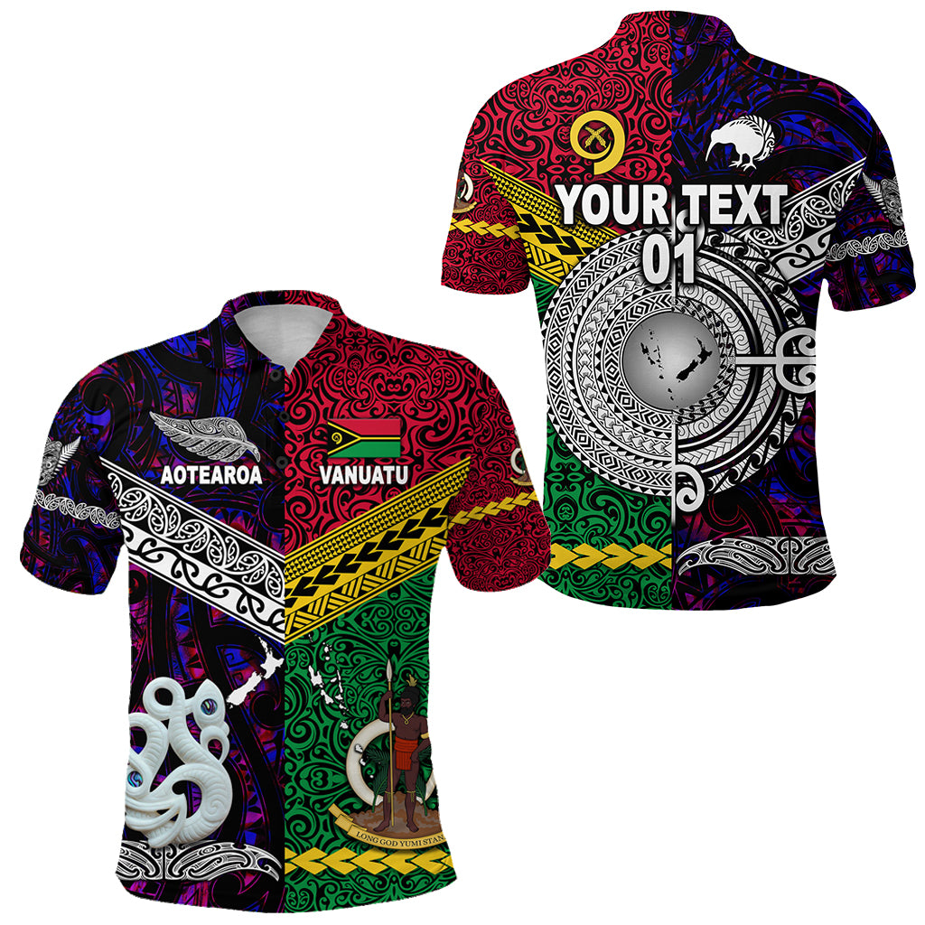 Custom Vanuatu New Zealand Polo Shirt Together Purple, Custom Text and Number LT8 Unisex Red - Polynesian Pride