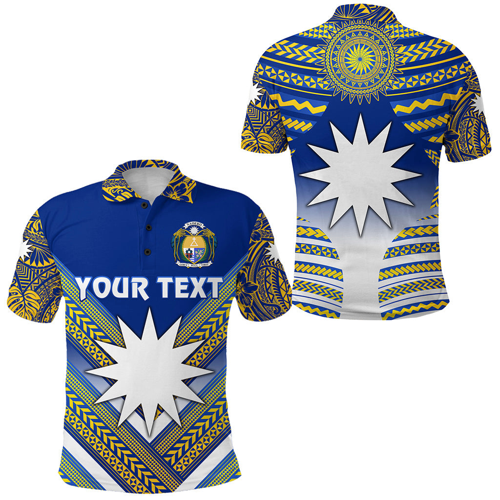 Custom Nauru Polynesian Flag Polo Shirt Creative Style Blue NO.1 LT8 Unisex Blue - Polynesian Pride