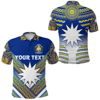 Custom Nauru Polynesian Flag Polo Shirt Creative Style Blue NO.1 LT8 Unisex Blue - Polynesian Pride