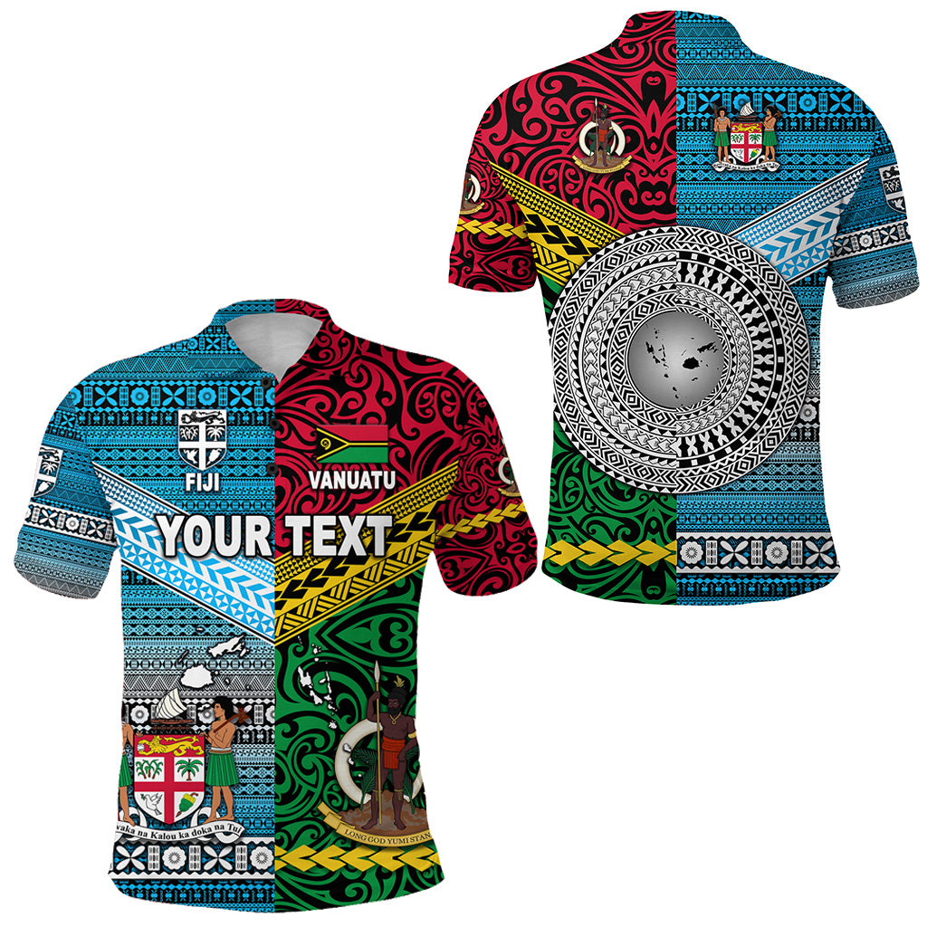 Custom Vanuatu Fiji Polo Shirt Together Bright Color LT8 Unisex Red - Polynesian Pride