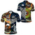 Custom New Zealand Australia Polo Shirt Maori and Aboriginal Together Blue LT8 Unisex Black - Polynesian Pride