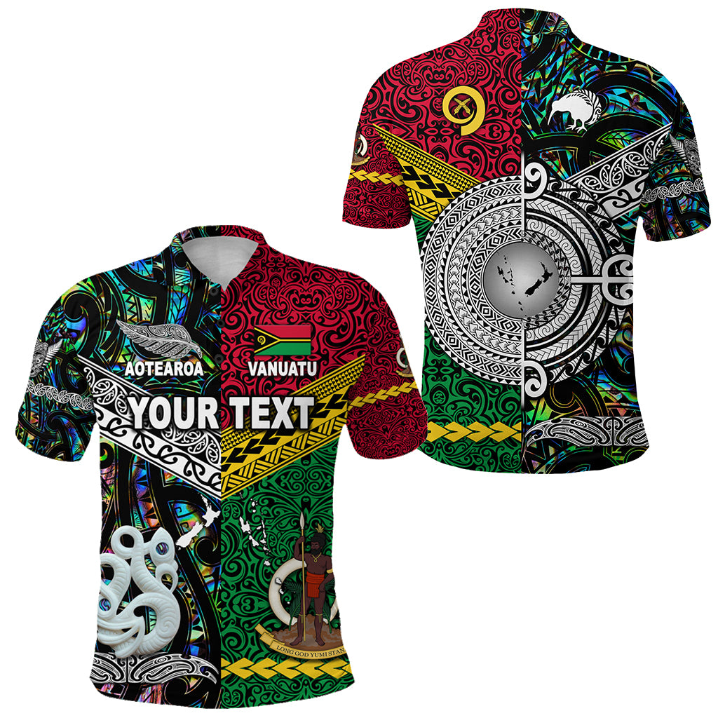 Custom Vanuatu New Zealand Polo Shirt Together Paua Shell LT8 Unisex Red - Polynesian Pride
