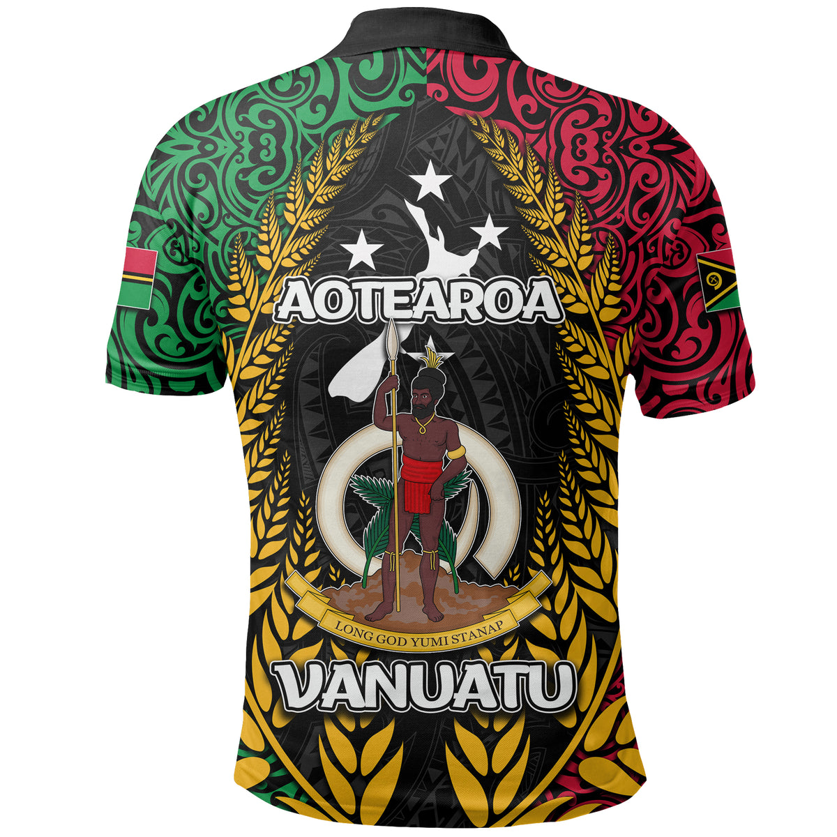 Vanuatu Polo Shirt Mix Maori Aotearoa LT6 - Polynesian Pride