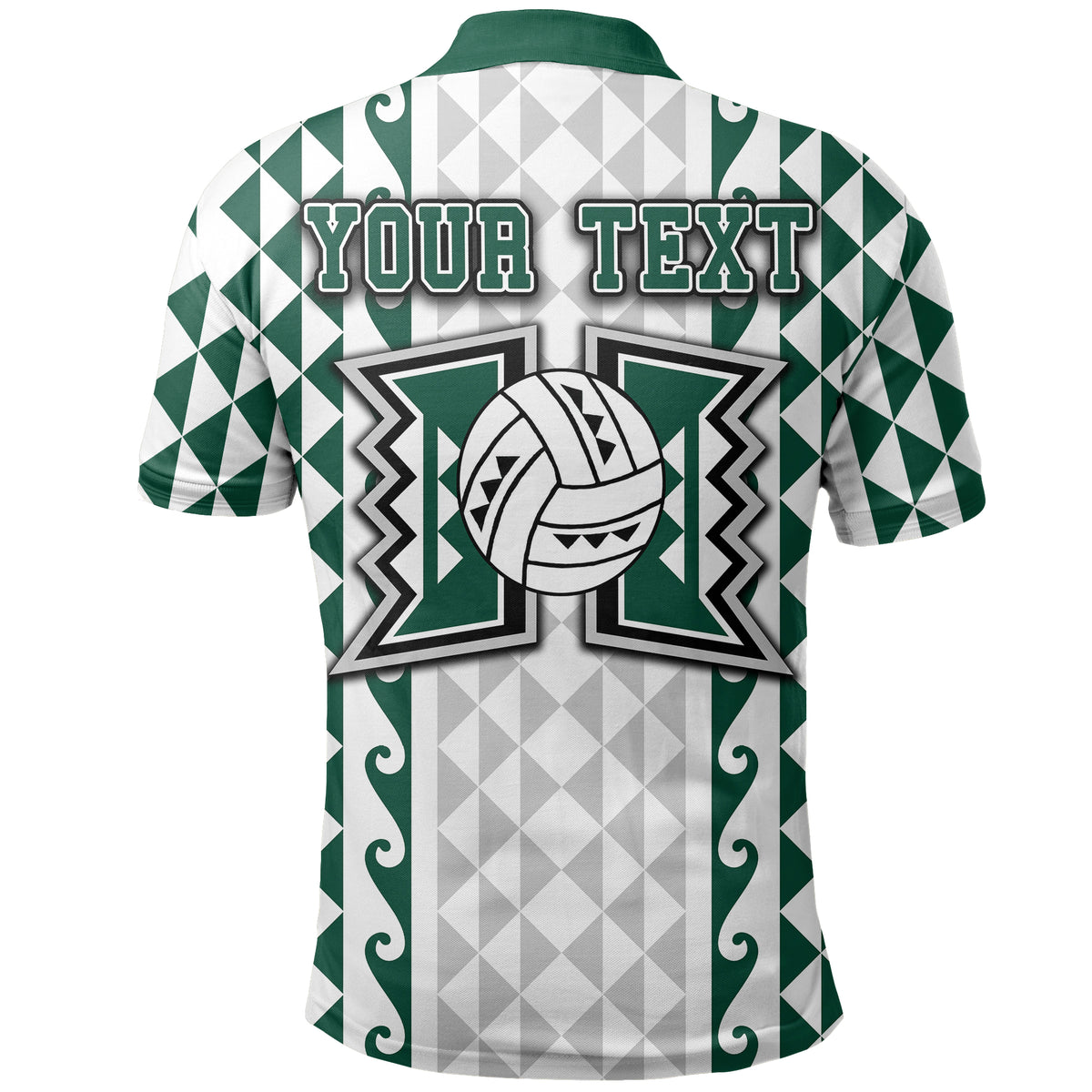 Custom Hawaii Rainbow Wahine Volleyball Polo Shirt LT6 - Polynesian Pride