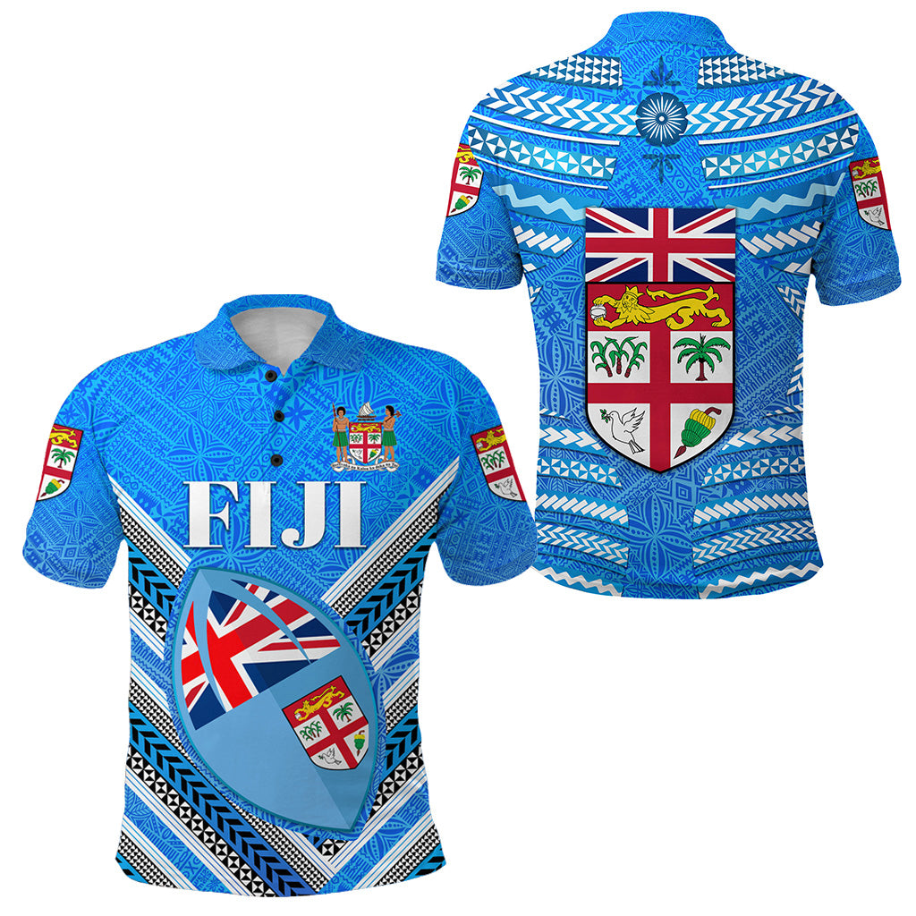 Fiji Day Polo Shirt Creative Style LT8 Blue - Polynesian Pride