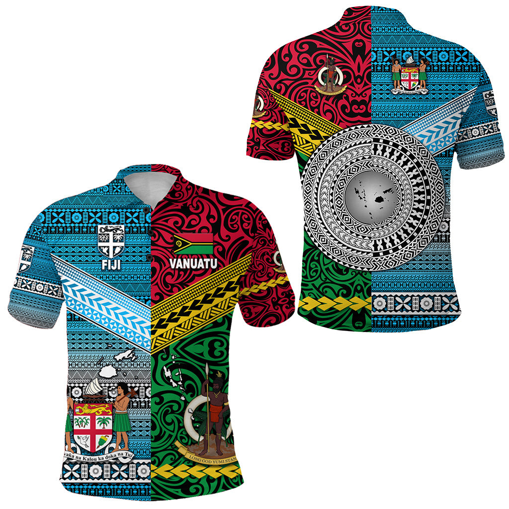 Vanuatu Fiji Polo Shirt Together Bright Color LT8 Unisex Red - Polynesian Pride