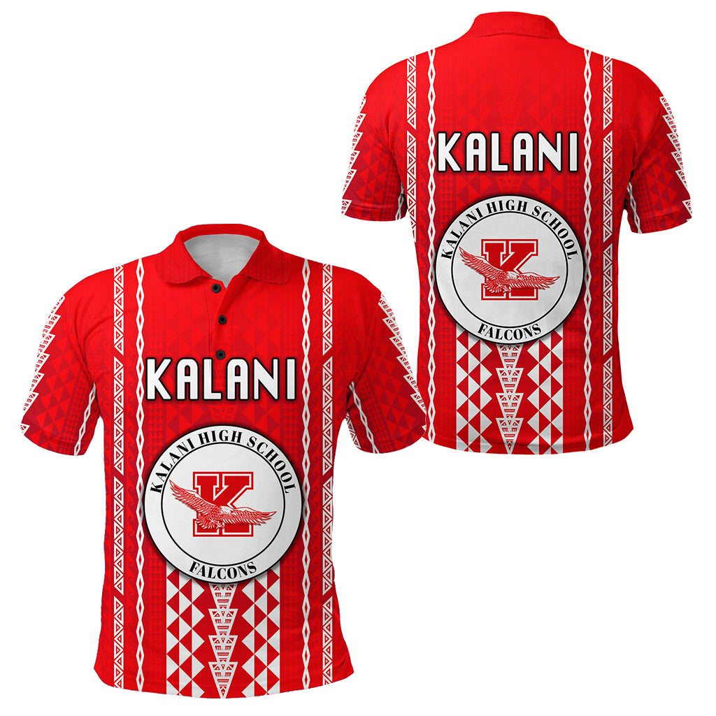 Hawaii Kalani High School Polo Shirt Falcons Simple Style LT8 Unisex Red - Polynesian Pride
