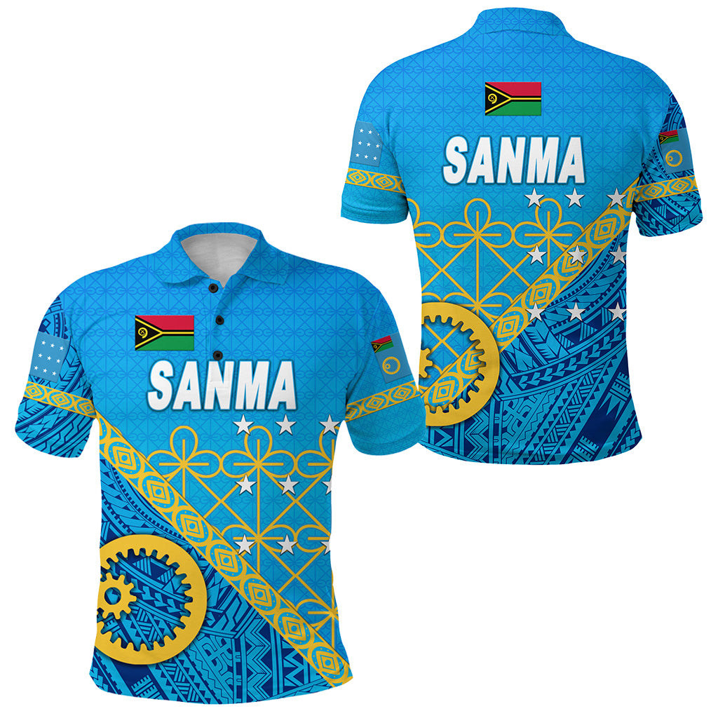 Sanma Province Polo Shirt Vanuatu Pattern Unique Style LT8 Unisex Blue - Polynesian Pride