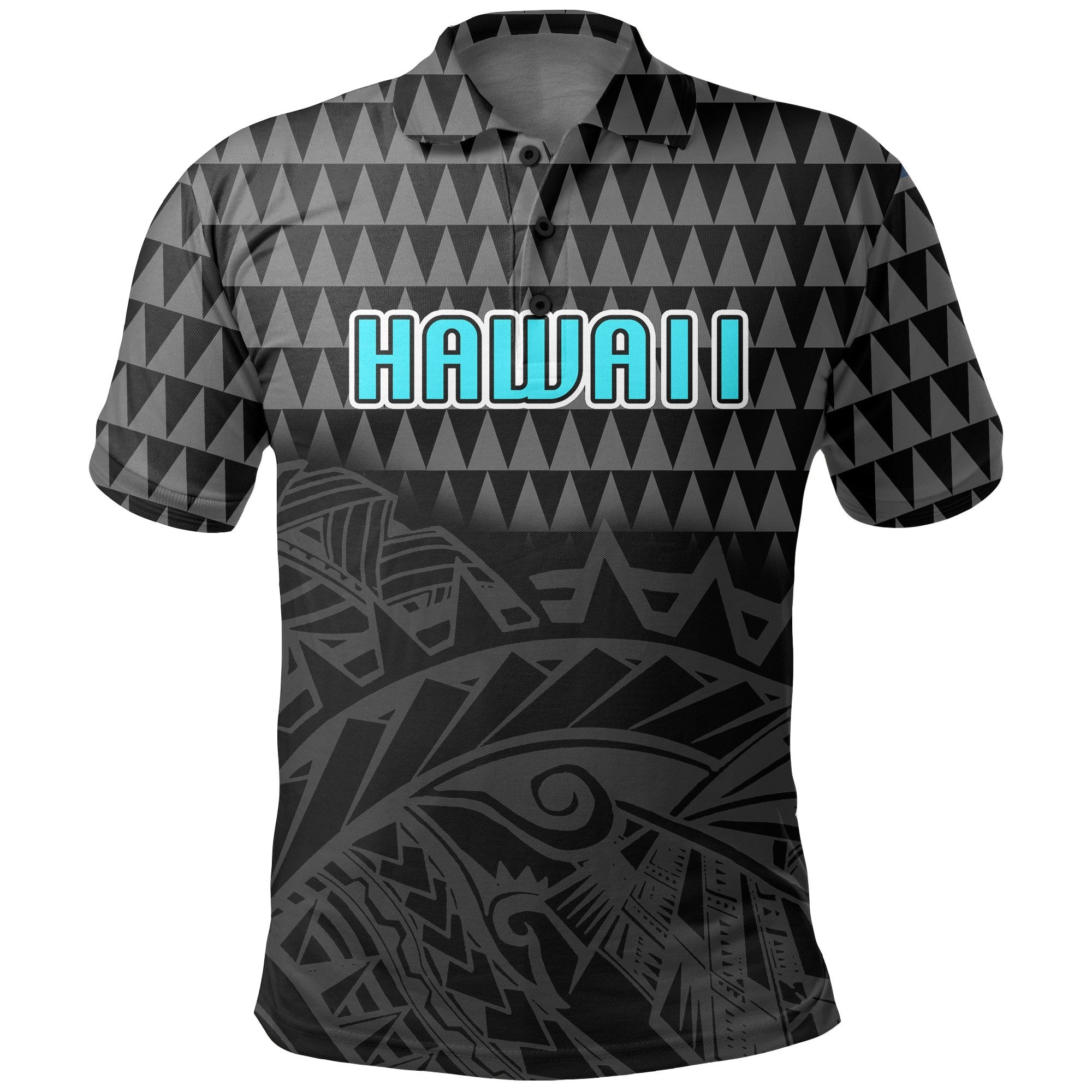 Hawaii Polo Shirt Hawaii Kanaka Maoli Warrior Emerald Color Unisex Black - Polynesian Pride