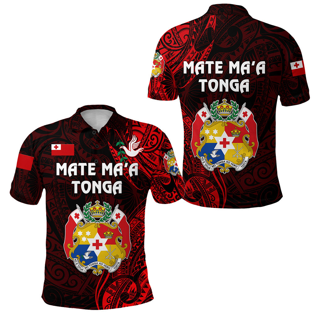 Tonga Coat Of Arms Polo Shirt Simple Vibes Red LT8 Unisex Red - Polynesian Pride