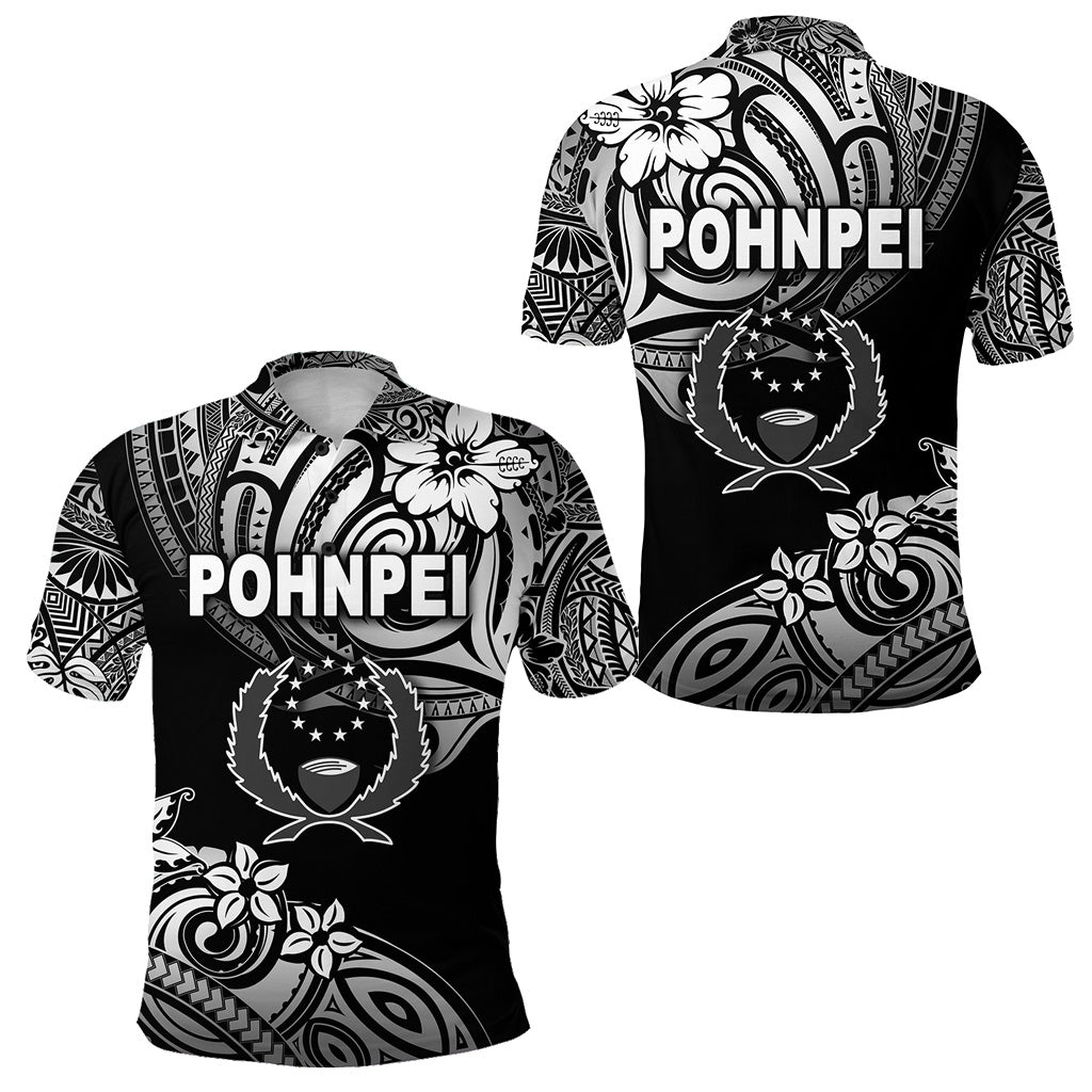 FSM Pohnpei Polo Shirt Unique Vibes Black LT8 Unisex Black - Polynesian Pride