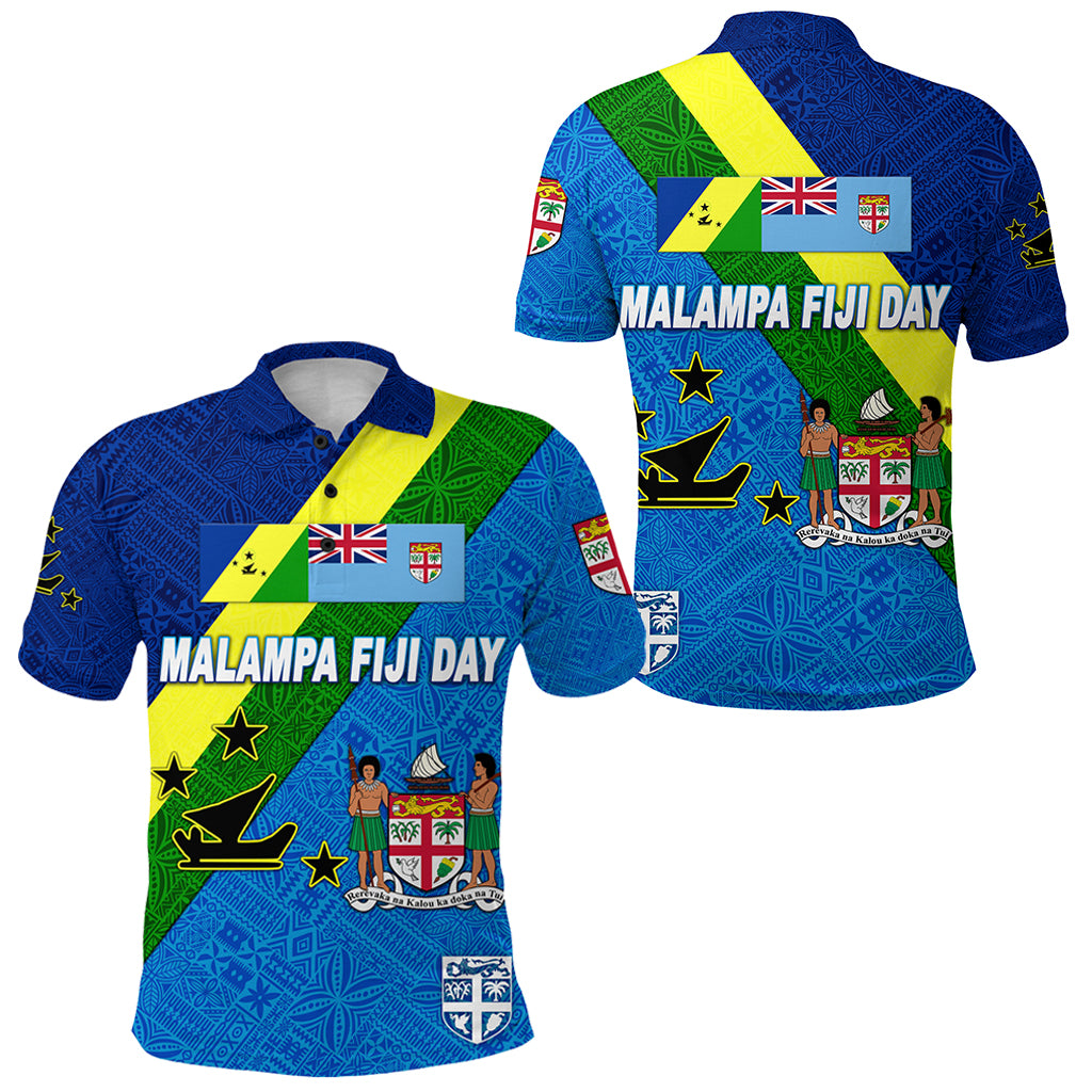 Vanuatu Malampa and Fiji Day Polo Shirt October 10 LT8 Unisex Blue - Polynesian Pride