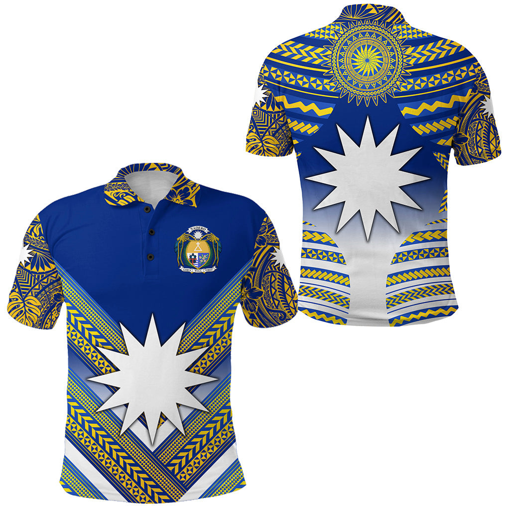 Nauru Polynesian Flag Polo Shirt Creative Style Blue NO.1 LT8 Unisex Blue - Polynesian Pride