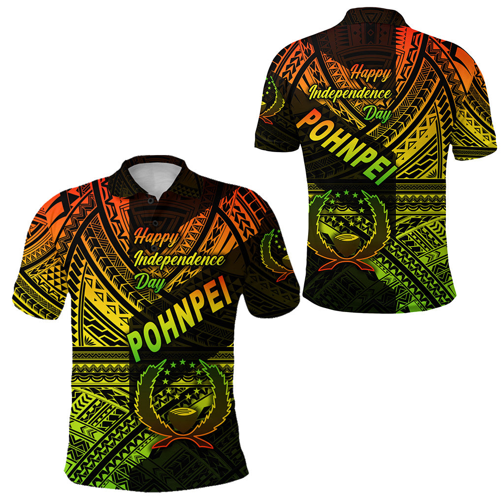 FSM Pohnpei Polo Shirt Happy Independence Day Original Vibes Reggae LT8 Unisex Reggae - Polynesian Pride