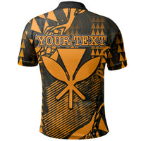Custom Hawaii Kanaka Map Polo Shirt Orange Style LT6 - Polynesian Pride