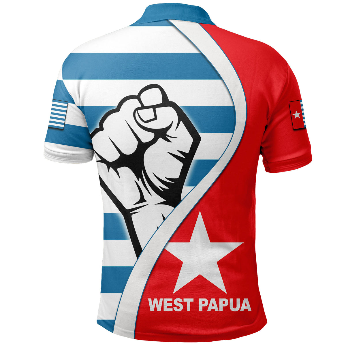 West Papua Polo Shirt Clenched Hands Flag LT6 - Polynesian Pride