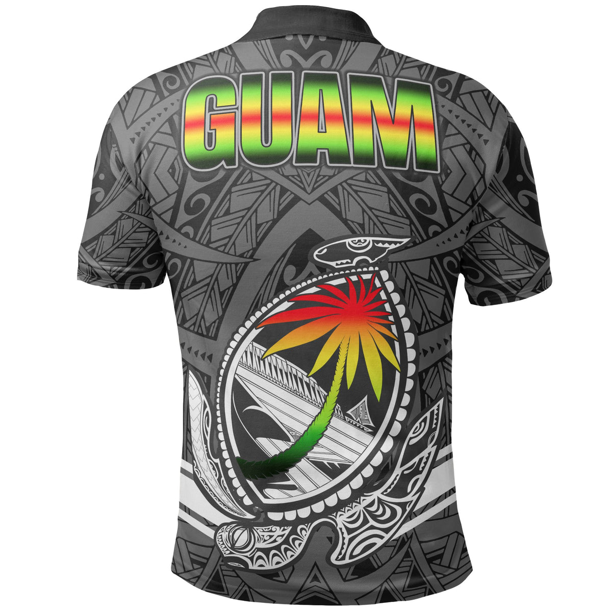 Guam Polo Shirt Turtle Guam Seal Chamorro - Polynesian Pride