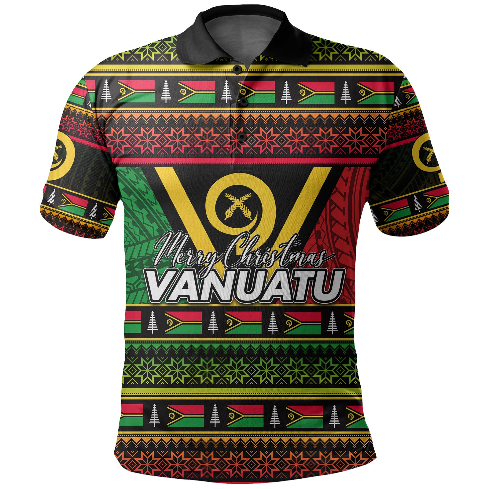 Vanuatu Polo Shirt Christmas LT6 Unisex Red - Polynesian Pride