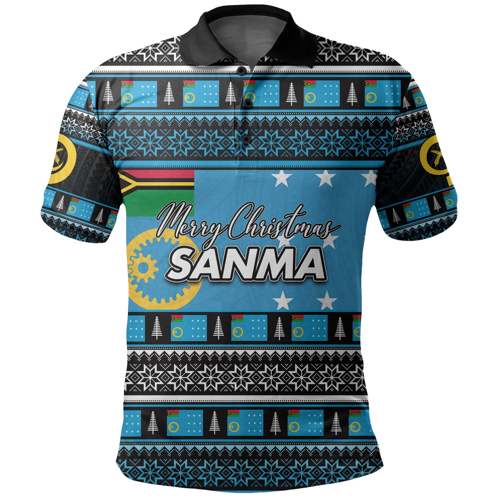 Sanma Province Polo Shirt Of Vanuatu Christmas LT6 Unisex Blue - Polynesian Pride