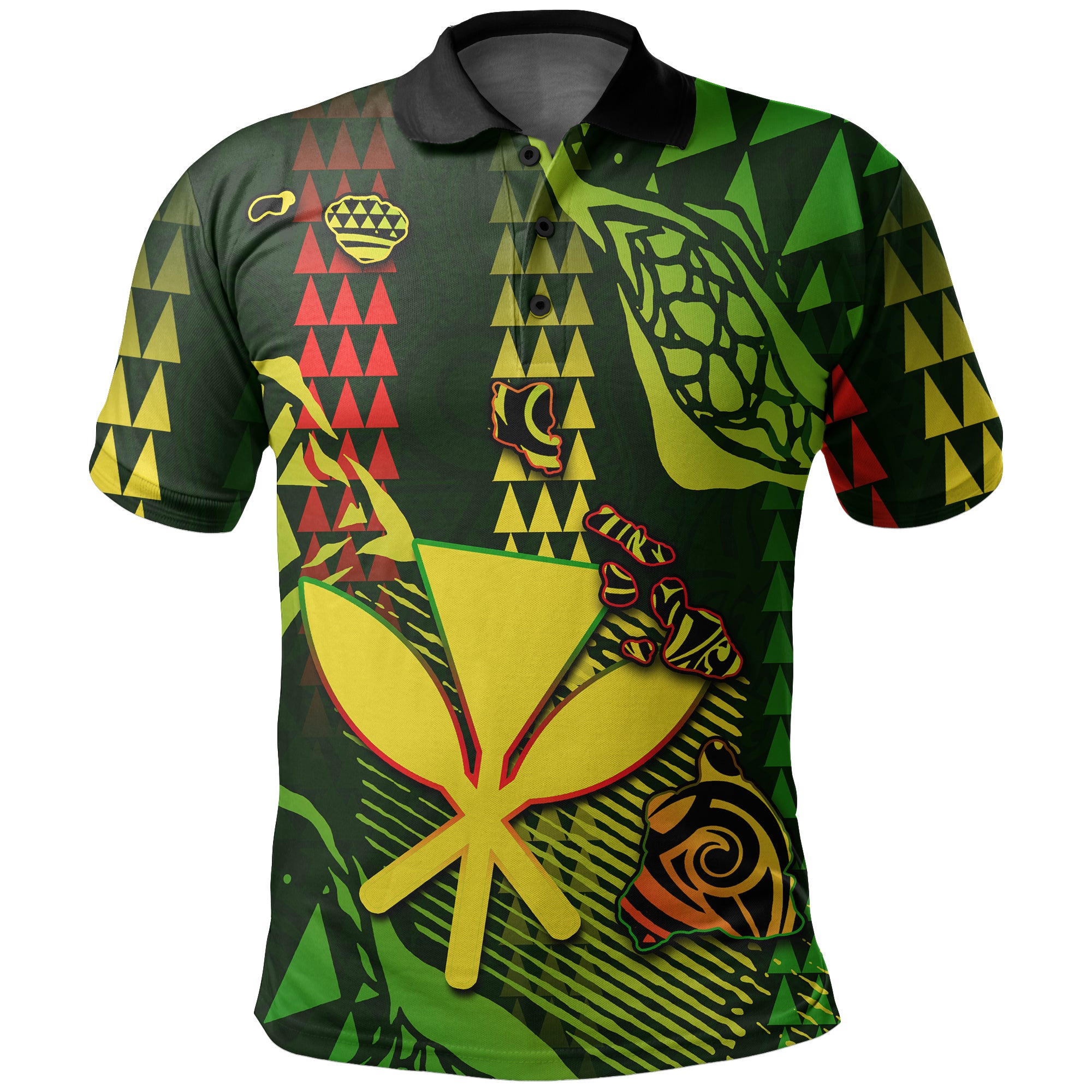 Custom Hawaii Kanaka Map Polo Shirt Hawaii Color Style LT6 Unisex Black - Polynesian Pride