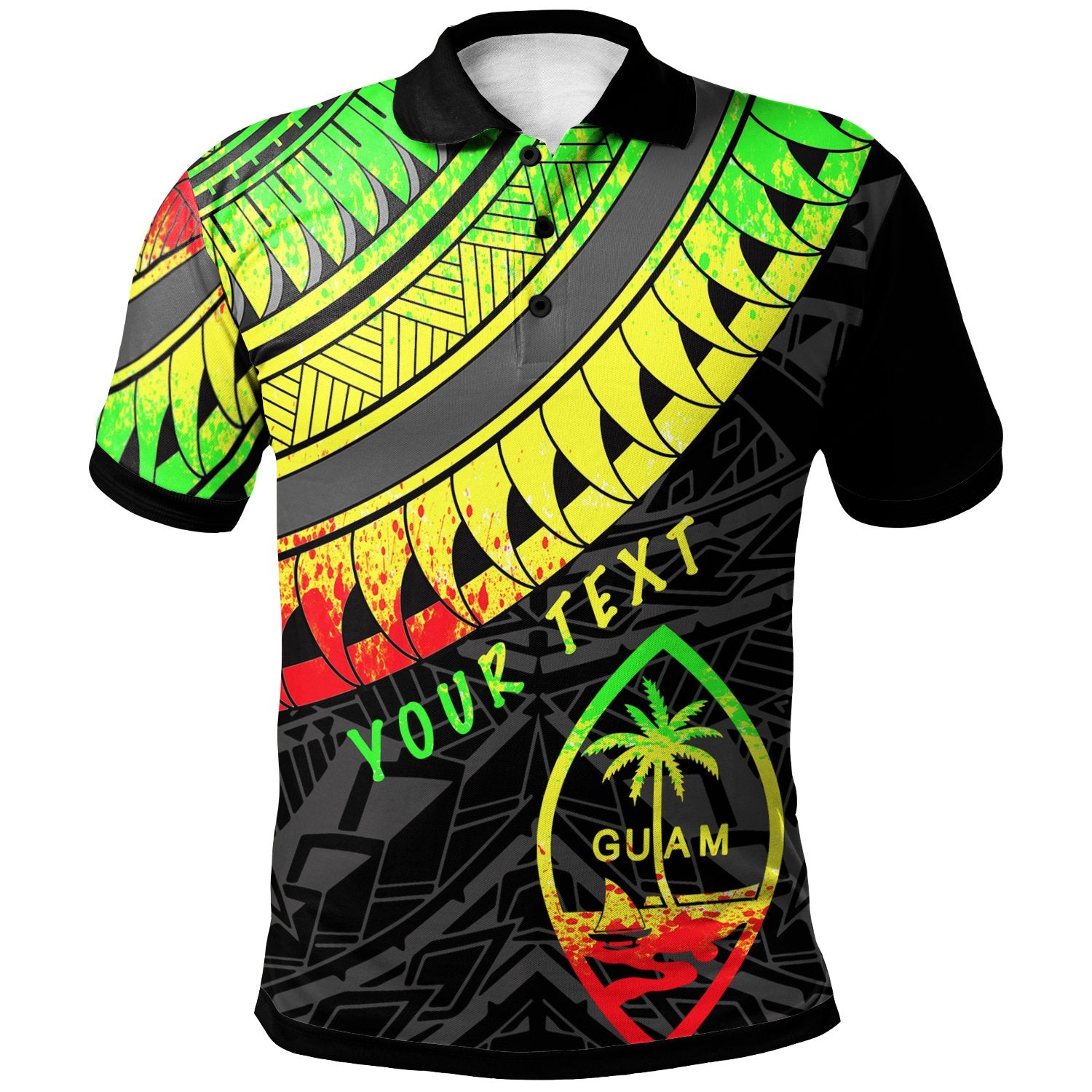 Guam Custom Polo Shirt Ginger Lei Pattern Unisex Reggae - Polynesian Pride
