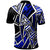 Hawaii Polo Shirt Tribal Flower Special Pattern Blue Color - Polynesian Pride