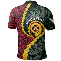 Custom Vanuatu Polo Shirt Mix Maori Silver Fern LT6 - Polynesian Pride