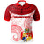 Tonga Custom Polo Shirt Unique Serrated Texture White Red Unisex Red - Polynesian Pride