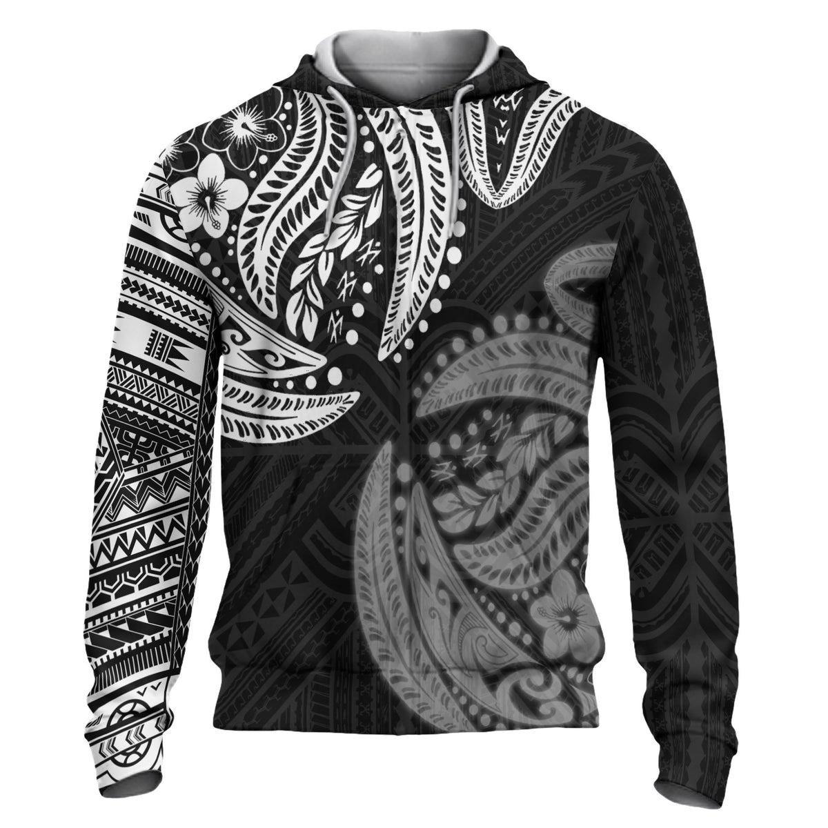 Polynesian Patterns Hoodie Unisex Black - Polynesian Pride