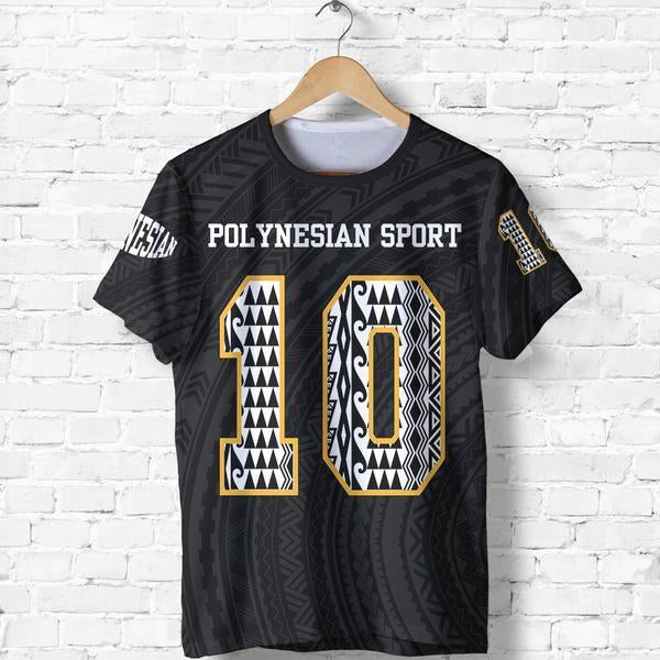 Polynesian T Shirt Polynesian Sport No.10 Tattoo Unisex Black - Polynesian Pride