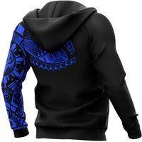 Hoodie Polynesian Tattoo Special Blue - Polynesian Pride