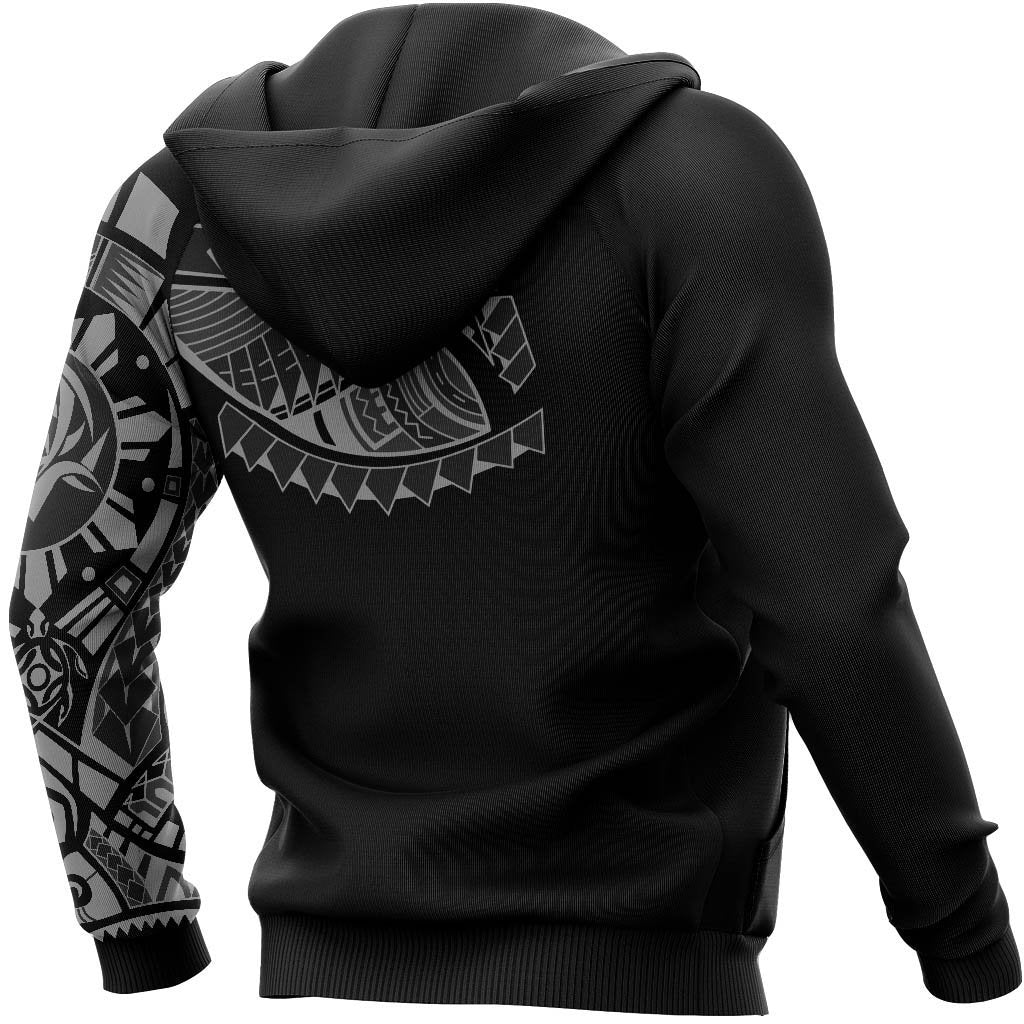 Hoodie Polynesian Gray Chest Tattoo Style Special - Polynesian Pride