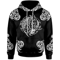 Hoodie Polynesian Shark Tattoo Unisex Black - Polynesian Pride